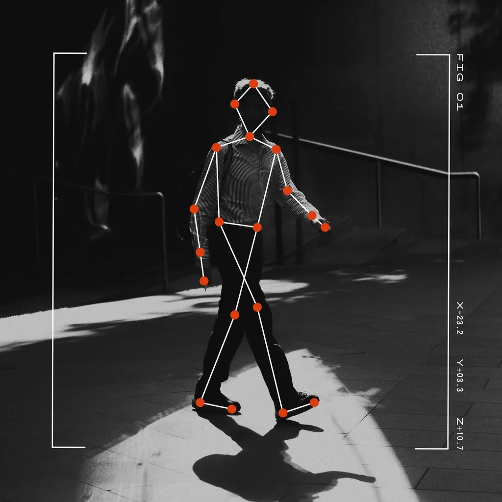 A human body being mapped by a computer.