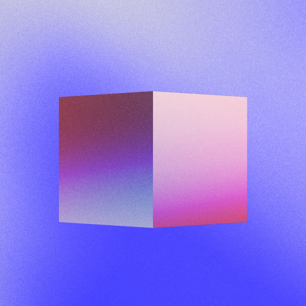 Pink box on purple background